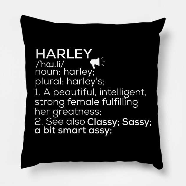 Harley Name Harley Definition Harley Female Name Harley Meaning Pillow by TeeLogic