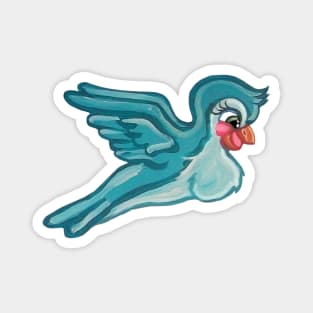 Cute Flying Turquoise Bird Magnet