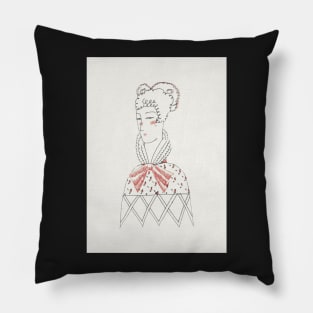 Les Gorgerettes 2 -  fashion plate Pillow