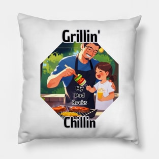 Father's day, Grillin' and Chillin, Go ask your mom! Father's gifts, Dad's Day gifts, father's day gifts. Pillow