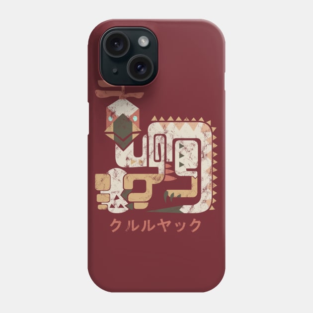 Monster Hunter World Kulu-Ya-Ku Kanji Icon Phone Case by StebopDesigns