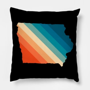 Iowa State Retro Map Pillow