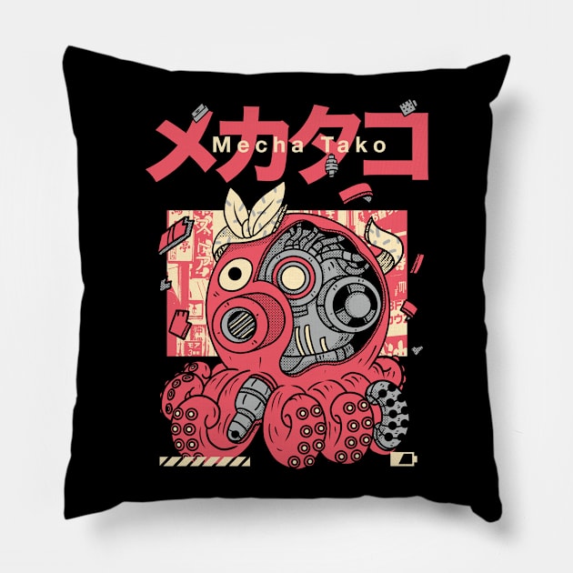 Mecha Takoyaki Pillow by Area999