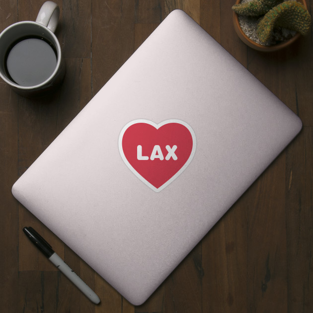 LAX (Los Angeles Airport) California Bold Red Heart - Lax - Sticker