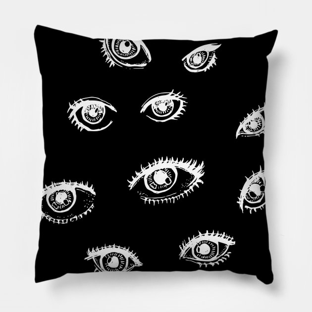 Eye doodle art Pillow by TKDoodle