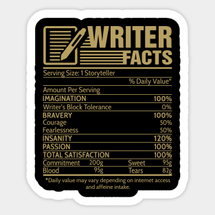 Nutrition Facts Stickers | TeePublic