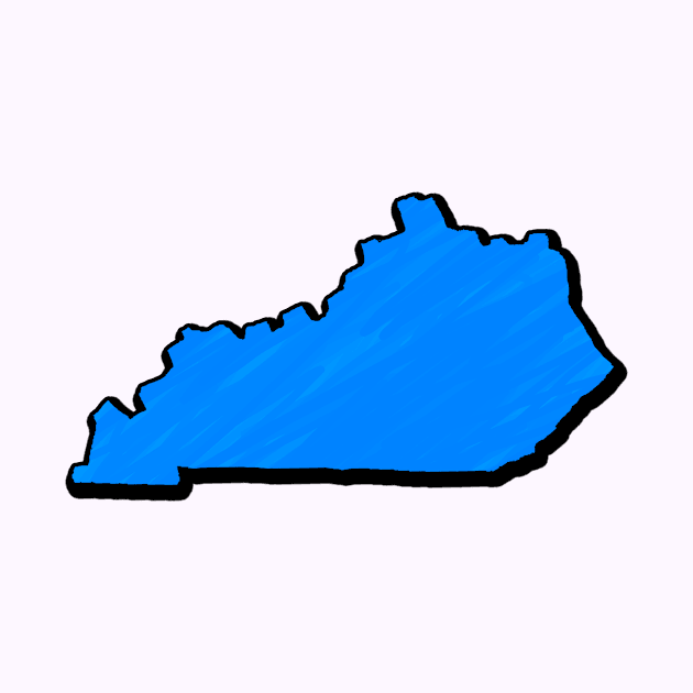 Bright Blue Kentucky Outline by Mookle