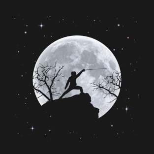 Fencing Silhouette Moon T-Shirt