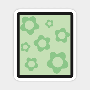 pattern flower aesthetic green Magnet