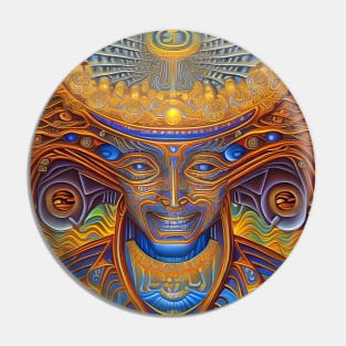 Transcendental Shift (7) - Trippy Psychedelic Art Pin