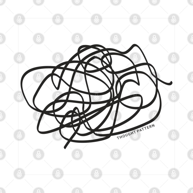 Thought Pattern Thinking Scribble - Black by Pixels Pantry