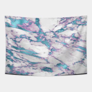 Marble Pattern Aesthetic Purple Blue Teal Tapestry