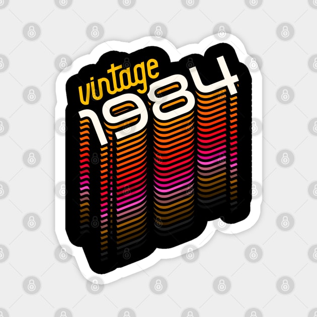 Vintage Made in 1984 ))(( Retro Birthday Year Gift Magnet by darklordpug