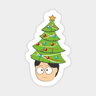 Guy with Christmas Tree Magnet