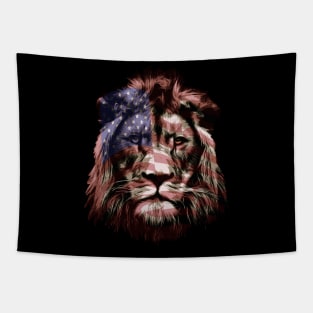 American Flag Lion Vector Graphic Design Tapestry