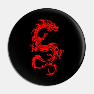 Red The Dragon Logo Pin