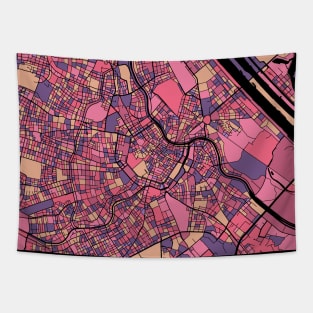 Vienna Map Pattern in Purple & Pink Tapestry