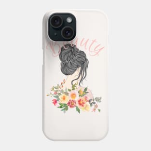 Feminine Charm: Black-Haired Woman Design Phone Case