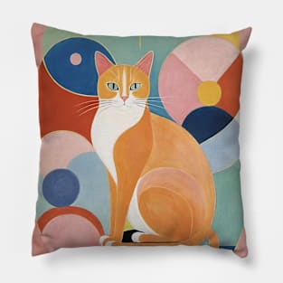 Feline Fantasia: A Tribute to Hilma af Klint Pillow