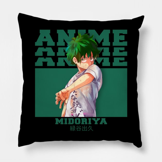 Midoriya izuku Pillow by Hyndk Art