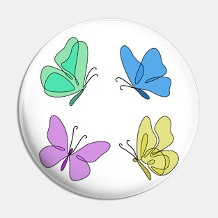 Multicolor Butterflies Pin