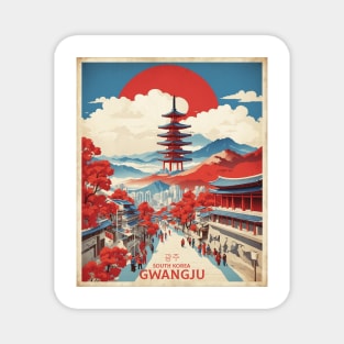 Gwangju South Korea Travel Tourism Retro Vintage Magnet
