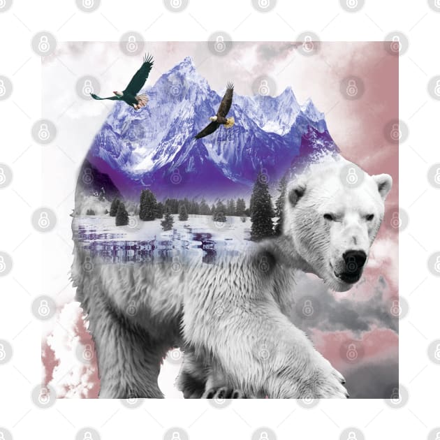 Polar Bear Arctic Mountains Fantasy Art by ArticArtac