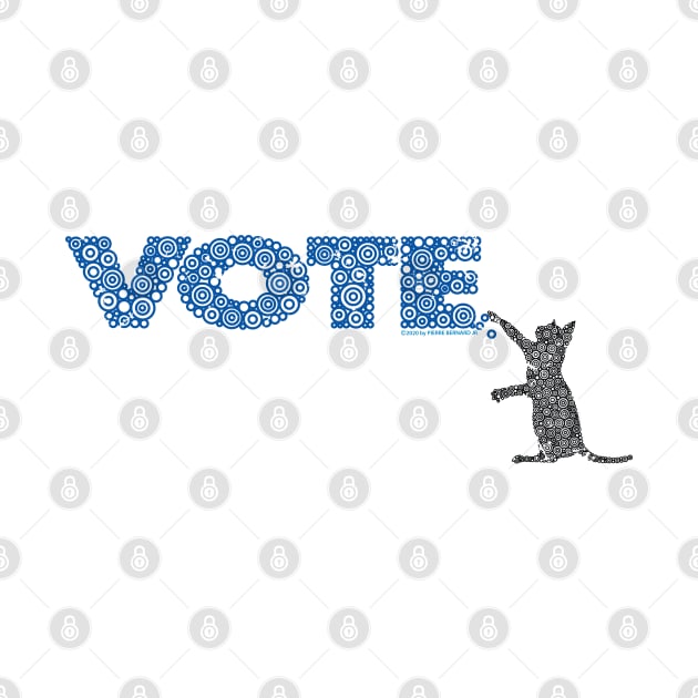 Cat Scratching The Blue Vote Circle Design by pbdotman