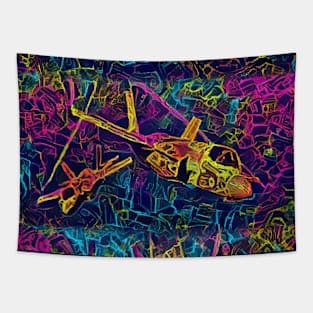 Fasbytes Aviation Fighter jet Artistic Neon Tapestry