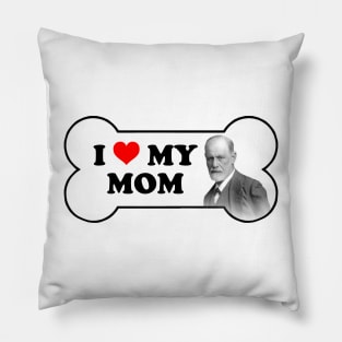 I Love My Mom Sigmund Freud Bumper Sticker Pillow