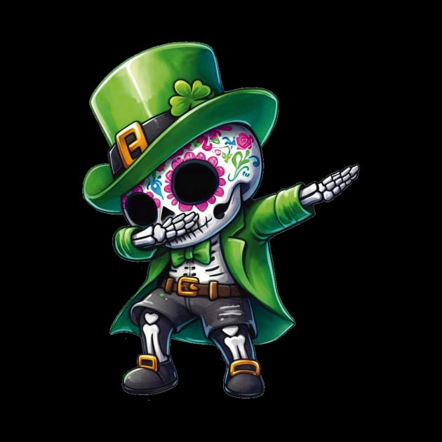 St Patrick's Day - Dabbing Dapper Leprechaun Skeleton by ImaginativeInkPOD