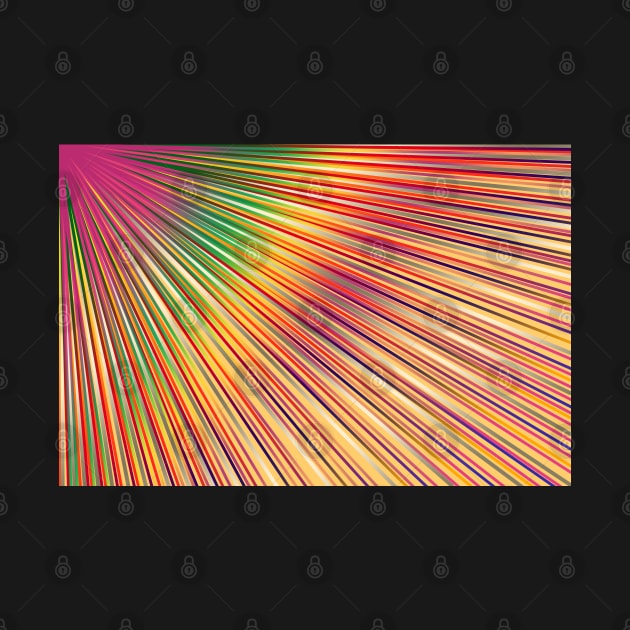 Rainbow rays, abstract print, diagonal lines by KINKDesign