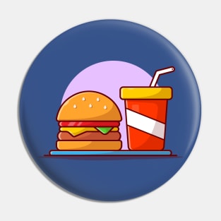Burger And Soda Cartoon Vector Icon Illustration (11) Pin