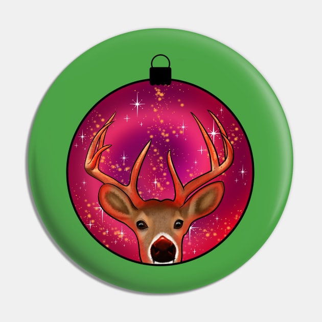 Rudolph Xmas Ball Pin by cariespositodesign