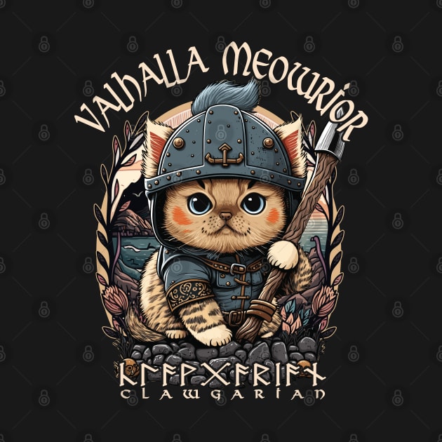 Nordic Norse Valhalla Viking Cat Warrior by Apocatnipse Meow