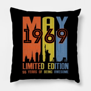 May 1969 55 Years Of Being Awesome Limited Edition Pillow