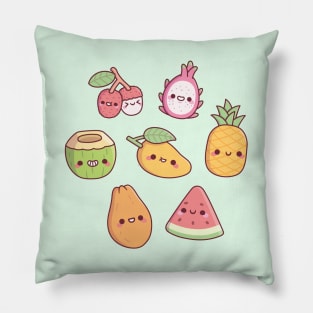 Cute Tropical Fruits Set Pillow