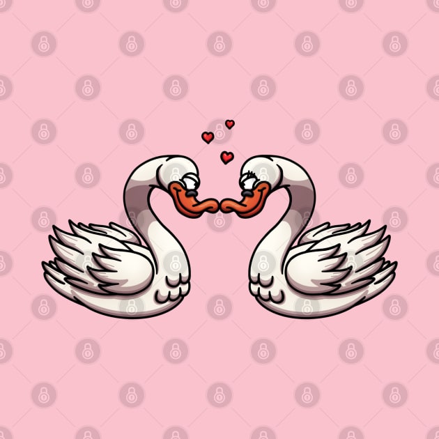 Cute Geese Couple Forming Heart Shape by TheMaskedTooner