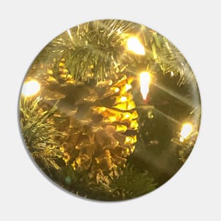 Sparkling Lights Illuminating the Christmas Tree Pin