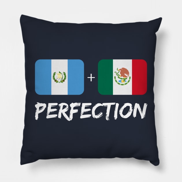 Guatemalan Plus Mexican Perfection Heritage Flag Pillow by Just Rep It!!