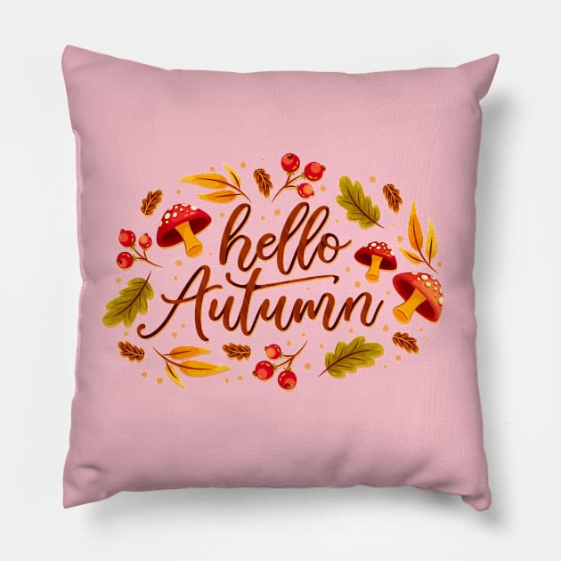 Hello Autumn Mushroom Pillow by Mako Design 