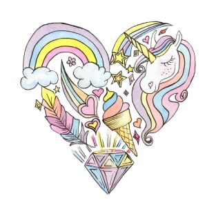 Unicorn heart T-Shirt