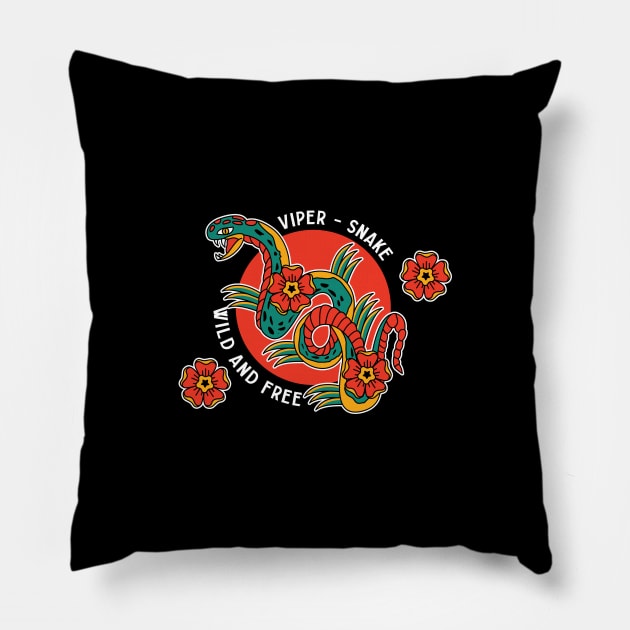 Snake Flower Pillow by chacuy