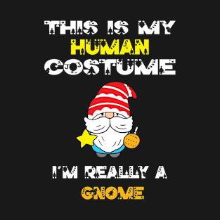 This Is My Human Costume I'm Really A Gnome Lover Christmas Gift Idea Gnome Cartoon T-Shirt