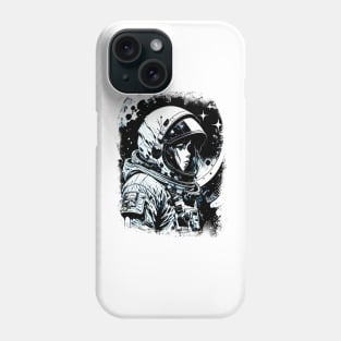 Woman Astronaut in space Abstract Science fiction illustration Phone Case