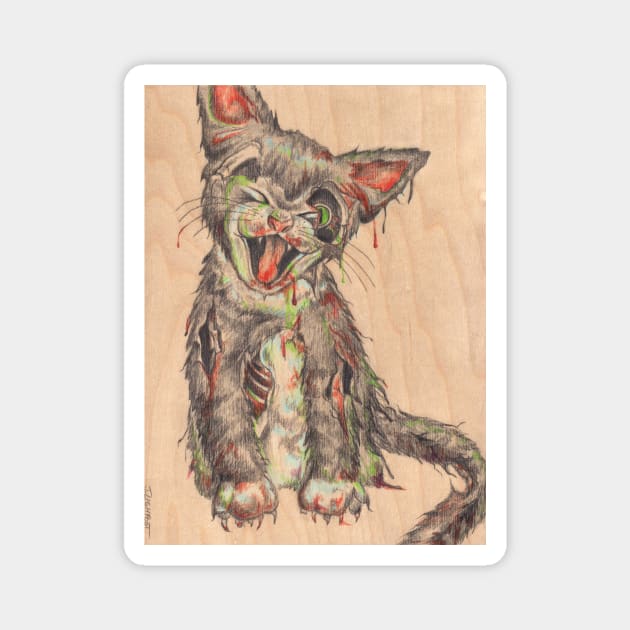 Cat Scratch Fever Magnet by JenLightfoot