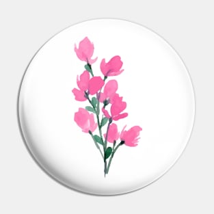 Pink Watercolor Wild Flower Pin