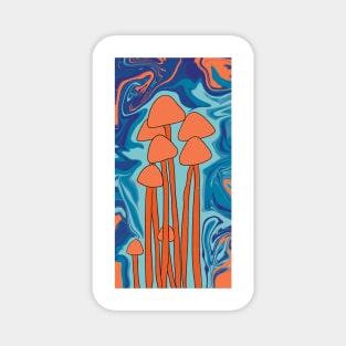 Groovy Orange Mushroom Family Magnet