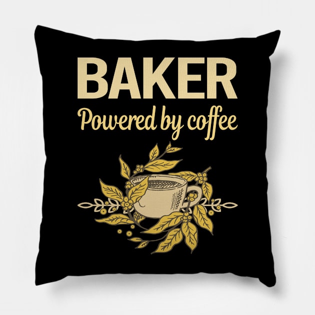 Powered By Coffee Baker Pillow by lainetexterbxe49