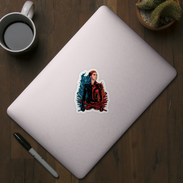 ScarJo Superhero Superhero Sticker